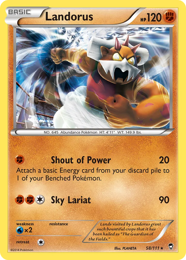 XY—Furious Fists 영어판 Landorus 58 카드 앞면