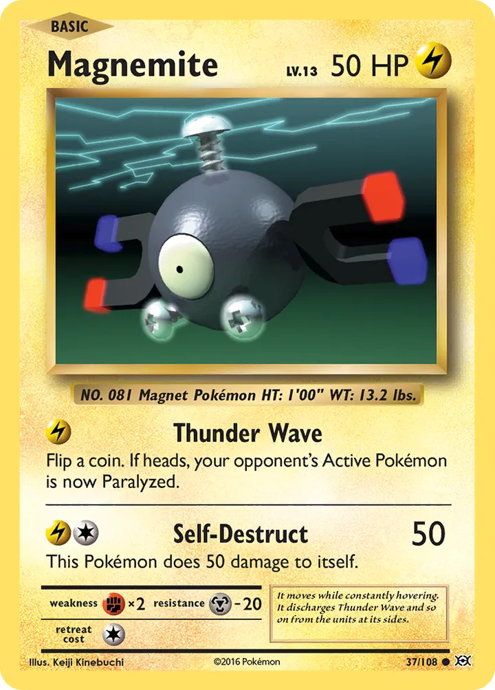 XY—Evolutions 英語版 Magnemite 37 カード表面