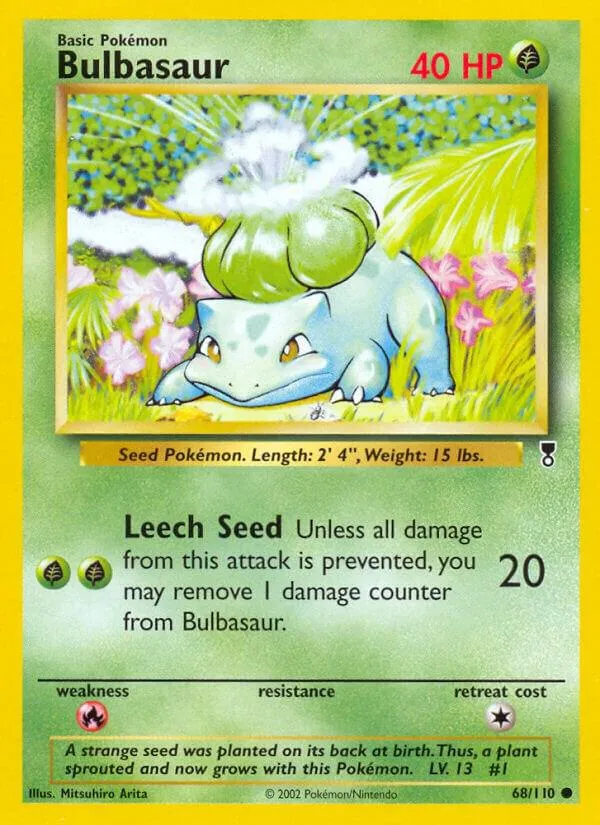 Legendary Collection 영어판 Bulbasaur 68 카드 앞면