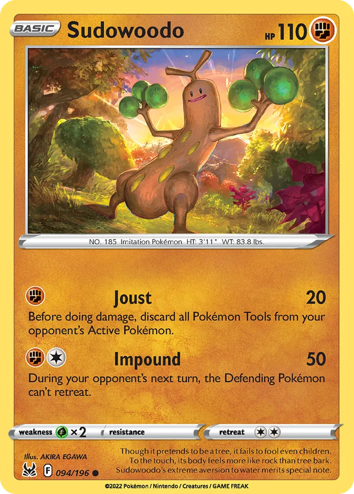 Sword & Shield—Lost Origin 영어판 Sudowoodo 94 카드 앞면