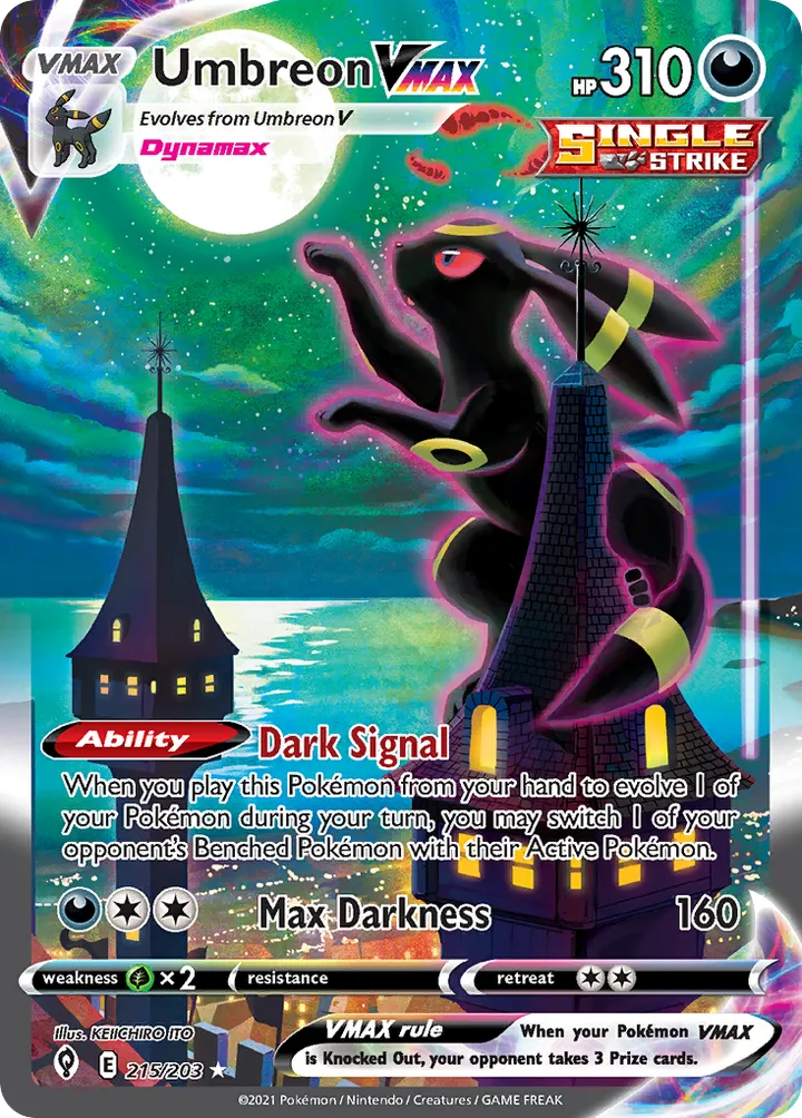 Sword & Shield—Evolving Skies 英語版 Umbreon VMAX 215 カード表面