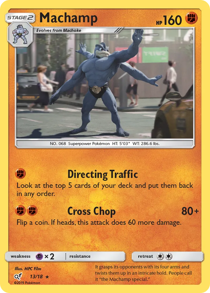 Detective Pikachu 英語版 Machamp 13 カード表面