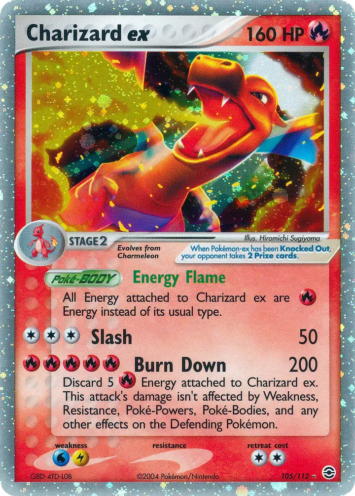 EX FireRed & LeafGreen 英語版 Charizard ex 105 カード表面