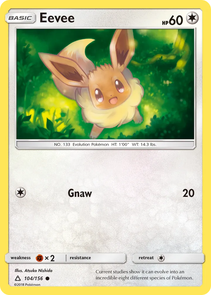 Sun & Moon—Ultra Prism 영어판 Eevee 104 카드 앞면
