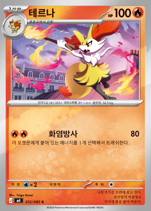 닌자스피너 韓国語版 테르나 12 カード表面
