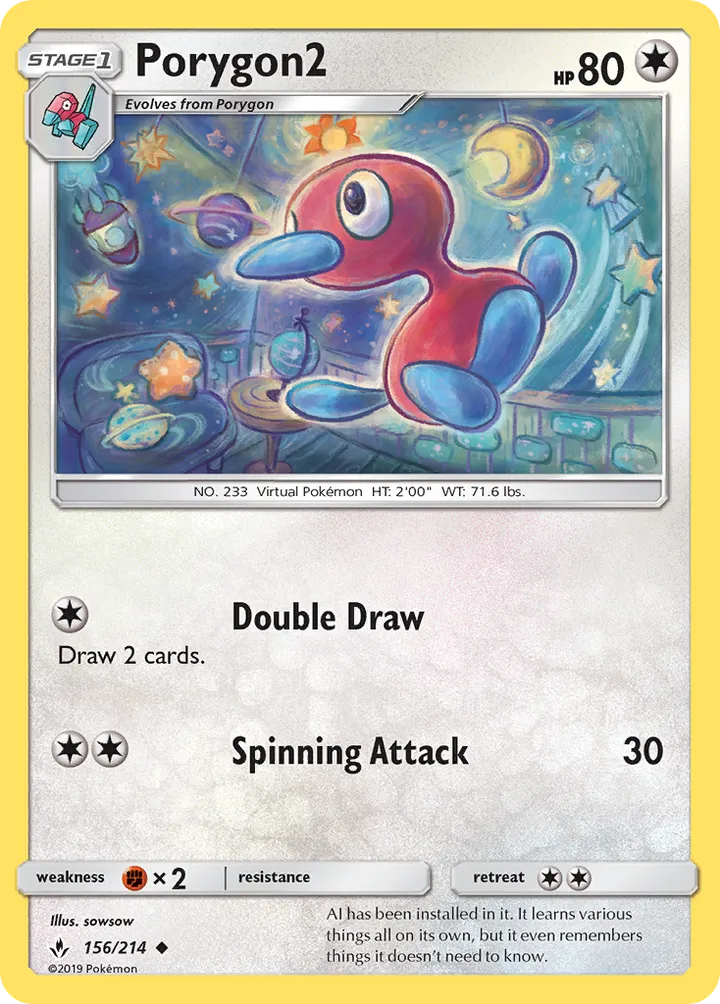 Sun & Moon—Unbroken Bonds 英語版 Porygon2 156 カード表面