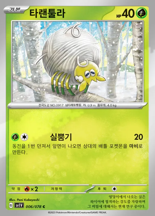 바이올렛 ex 韓国語版 타랜툴라 6 カード表面