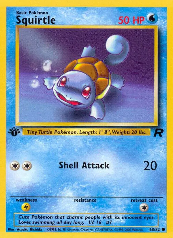 Team Rocket 영어판 Squirtle 68 카드 앞면
