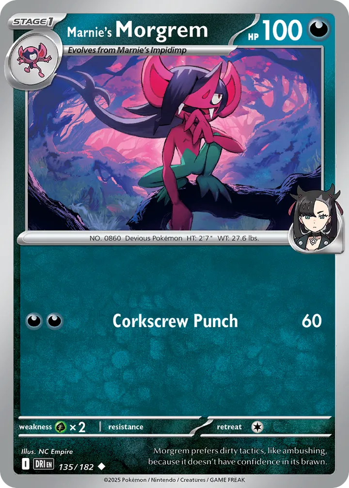 Front of Marnie's Morgrem 135, Scarlet & Violet—Destined Rivals English