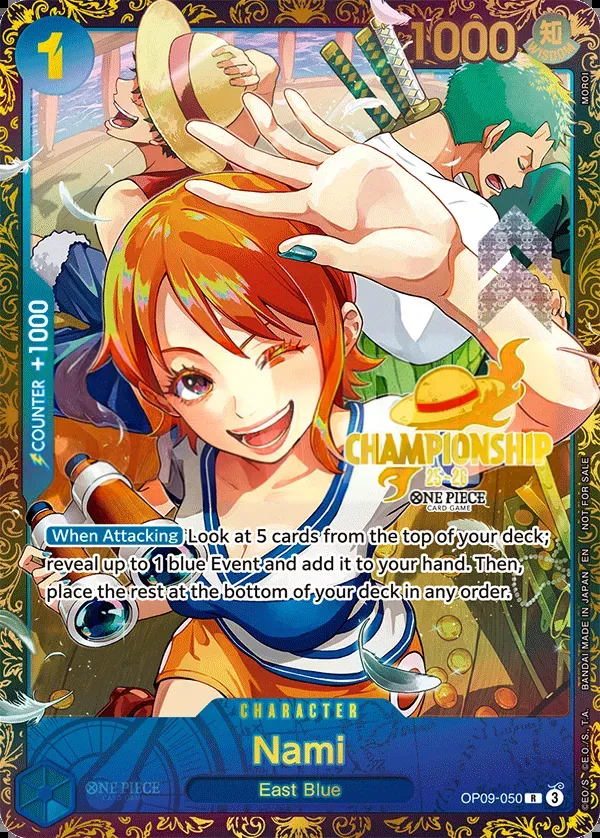 Emperors in the New World 영어판 Nami OP09-050 · 챔피언십 카드 앞면