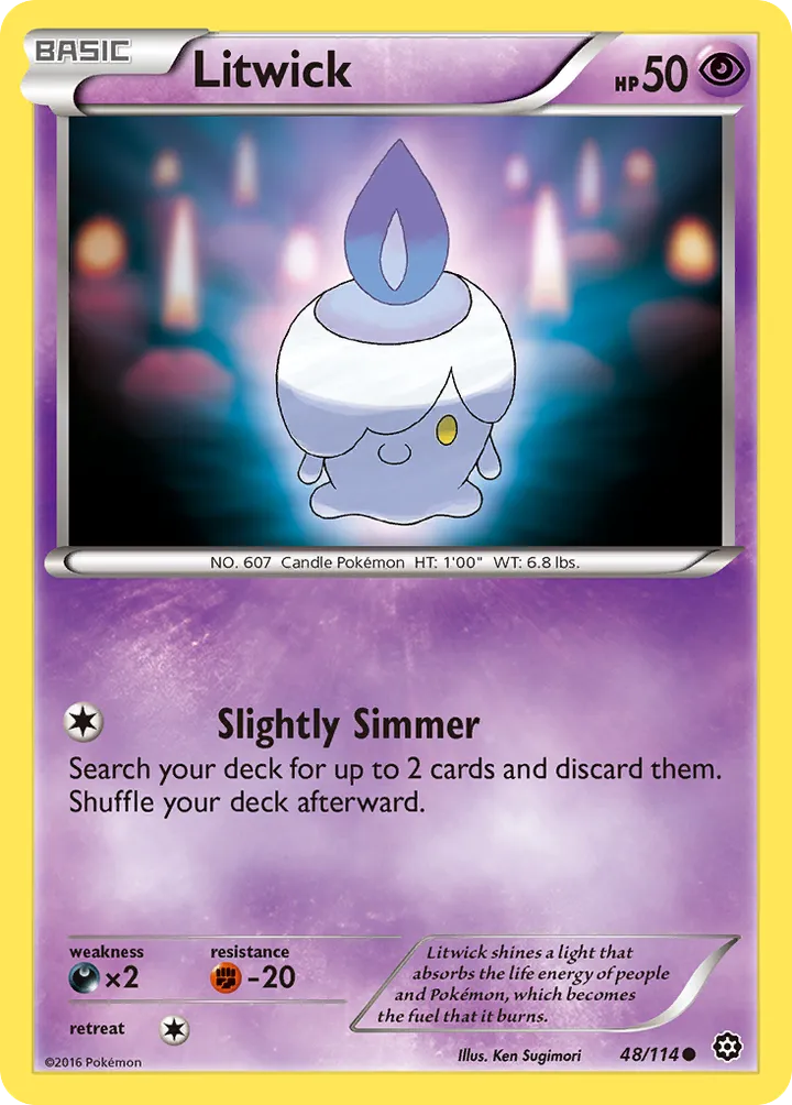 XY—Steam Siege 英語版 Litwick 48 カード表面