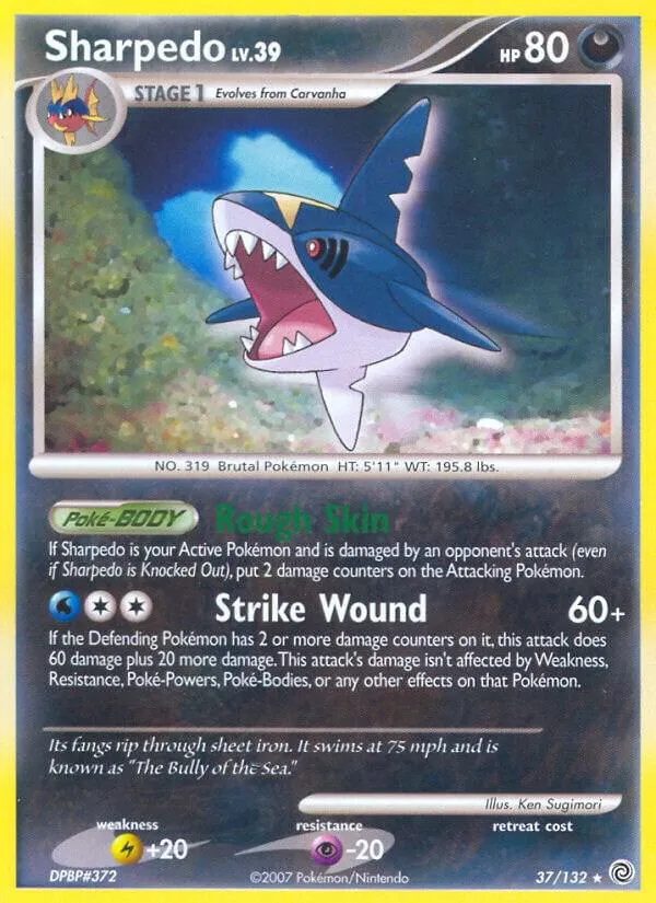 Diamond & Pearl—Secret Wonders 英語版 Sharpedo 37 カード表面