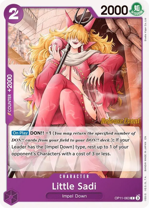 A Fist of Divine Speed 영어판 Little Sadi OP11-063 · 세트 출시 행사 카드 앞면