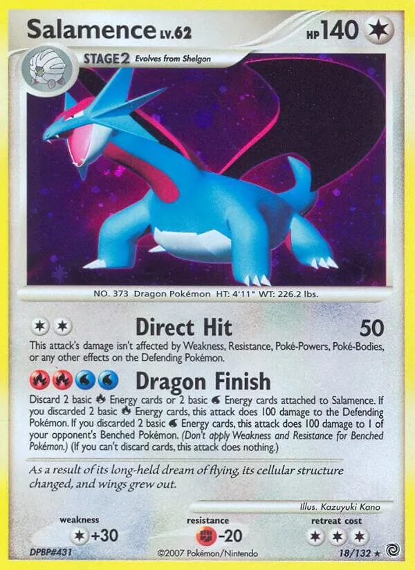 Diamond & Pearl—Secret Wonders 英語版 Salamence 18 カード表面