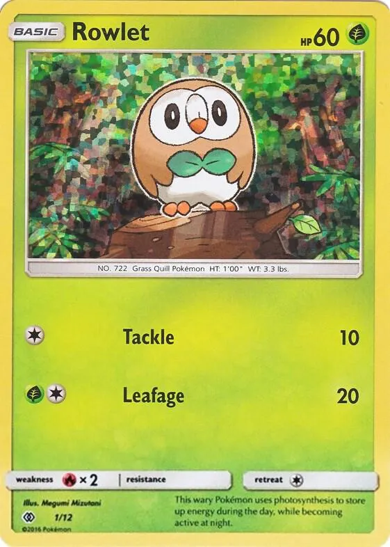 McDonald's Collection 2017 英語版 Rowlet 1 カード表面