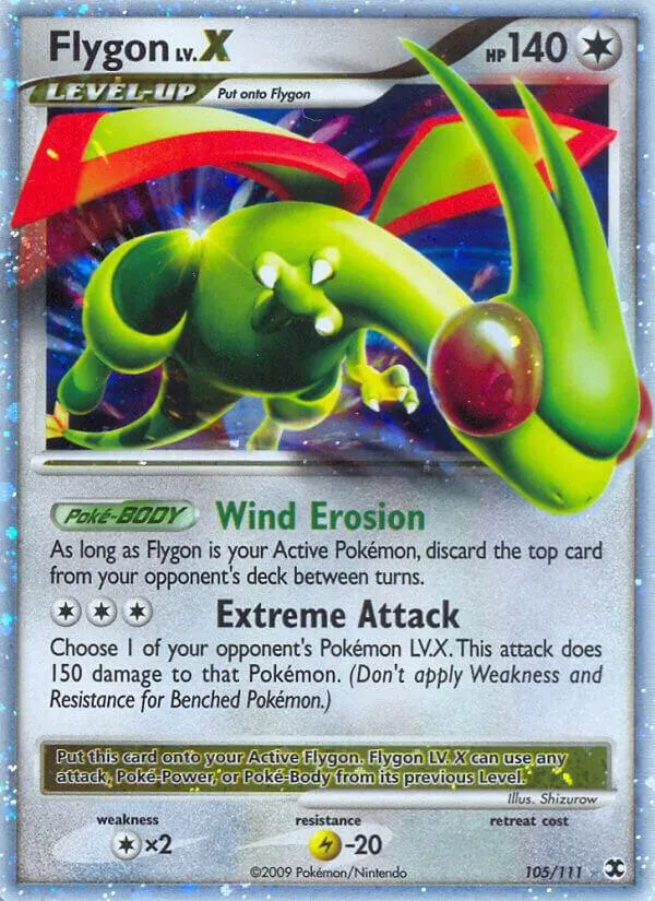 Platinum—Rising Rivals 英語版 Flygon LV.X 105 カード表面