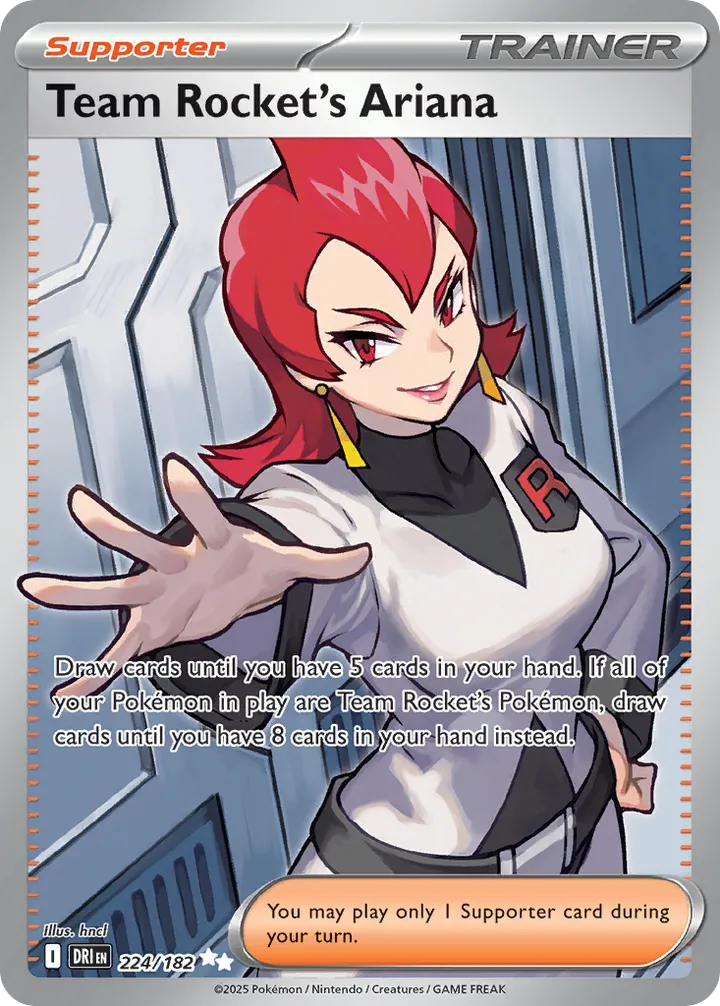 Scarlet & Violet—Destined Rivals 영어판 Team Rocket's Ariana 224 카드 앞면