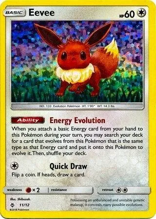 McDonald's Collection 2018 영어판 Eevee 11 카드 앞면