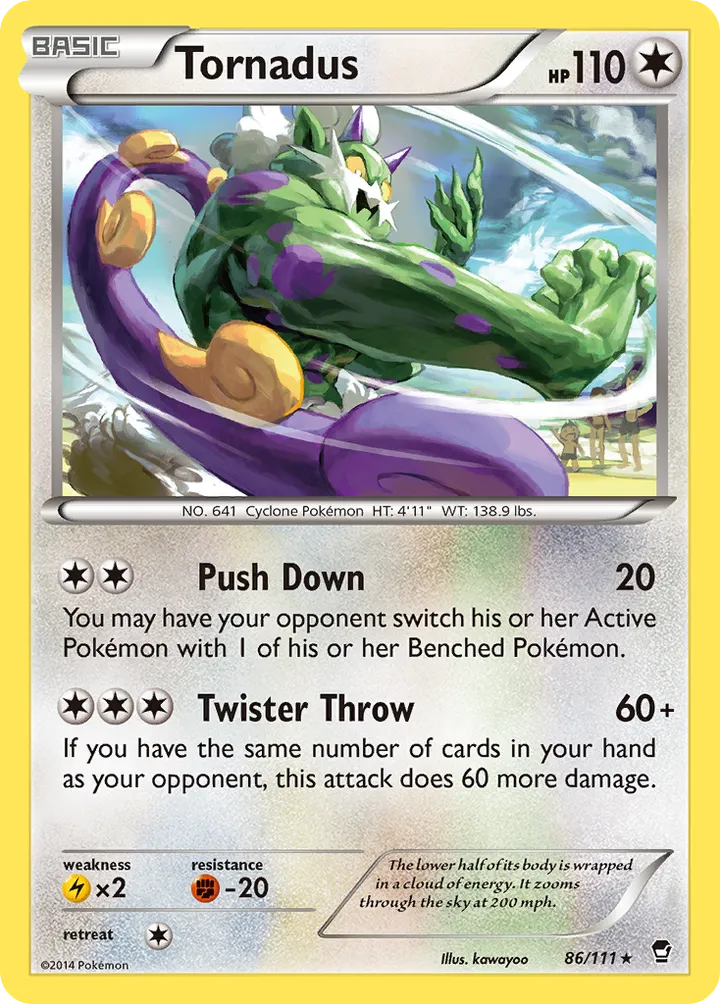 XY—Furious Fists 영어판 Tornadus 86 카드 앞면