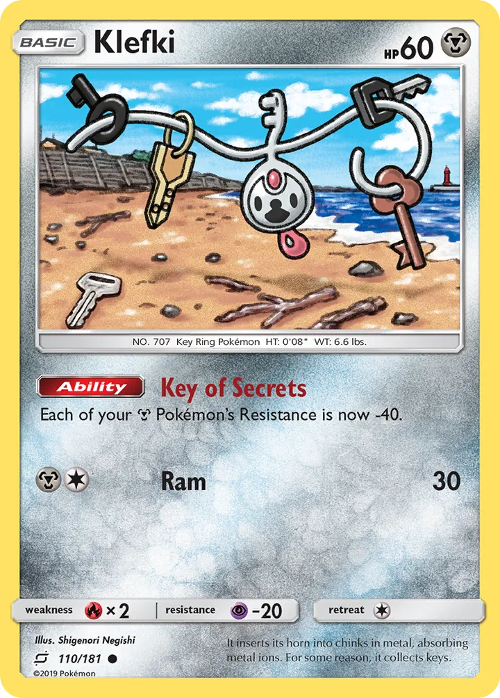 Sun & Moon—Team Up 英語版 Klefki 110 カード表面