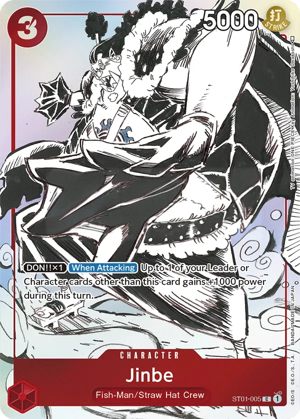 Straw Hat Crew 英語版 Jinbe ST01-005 · パラレル 2 カード表面