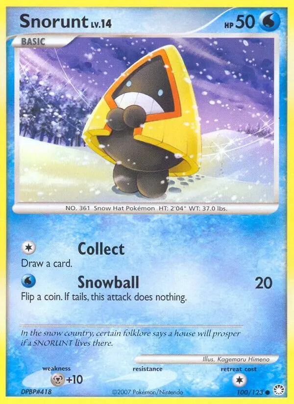 Diamond & Pearl—Mysterious Treasures 영어판 Snorunt 100 카드 앞면