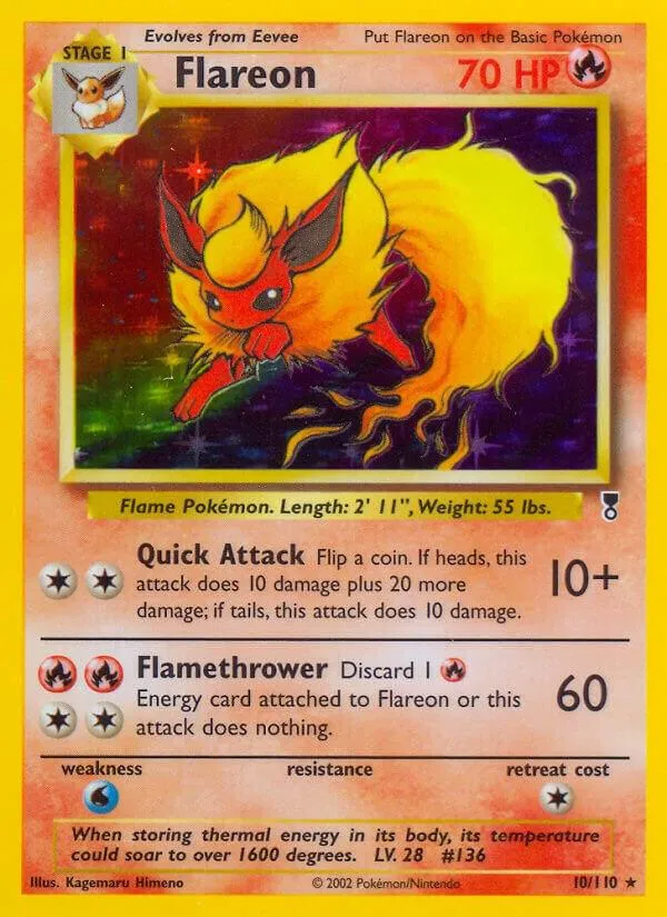 Legendary Collection 영어판 Flareon 10 카드 앞면