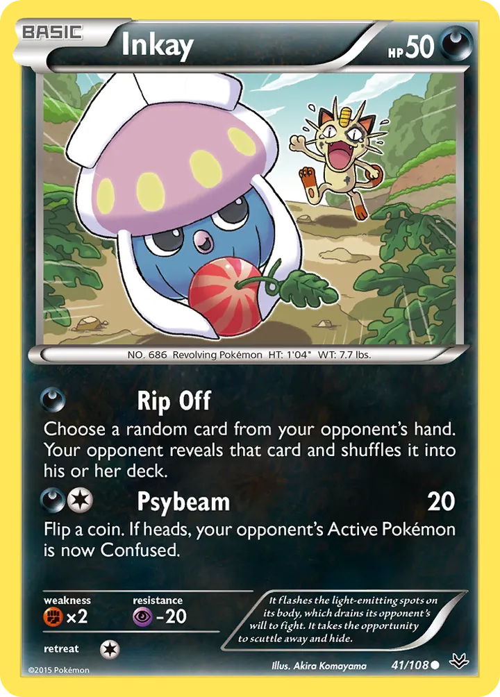 XY—Roaring Skies 英語版 Inkay 41 カード表面