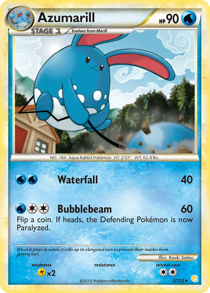 HeartGold & SoulSilver 영어판 Azumarill 2 카드 앞면