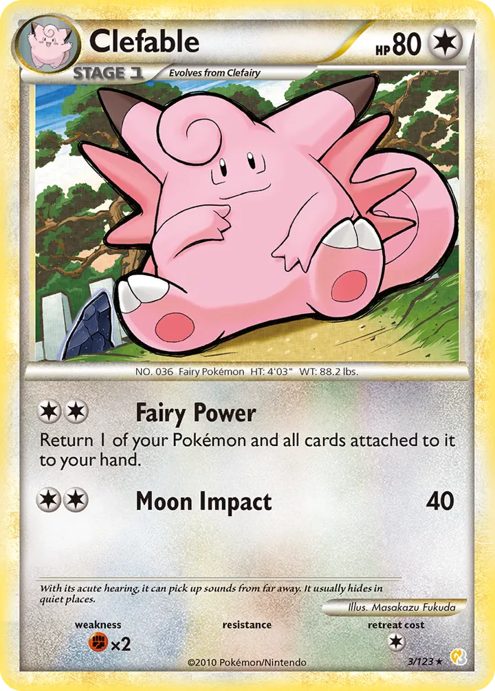 HeartGold & SoulSilver 英語版 Clefable 3 カード表面