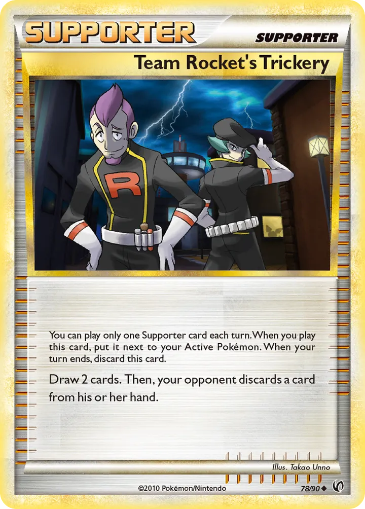 HS—Undaunted 영어판 Team Rocket's Trickery 78 카드 앞면