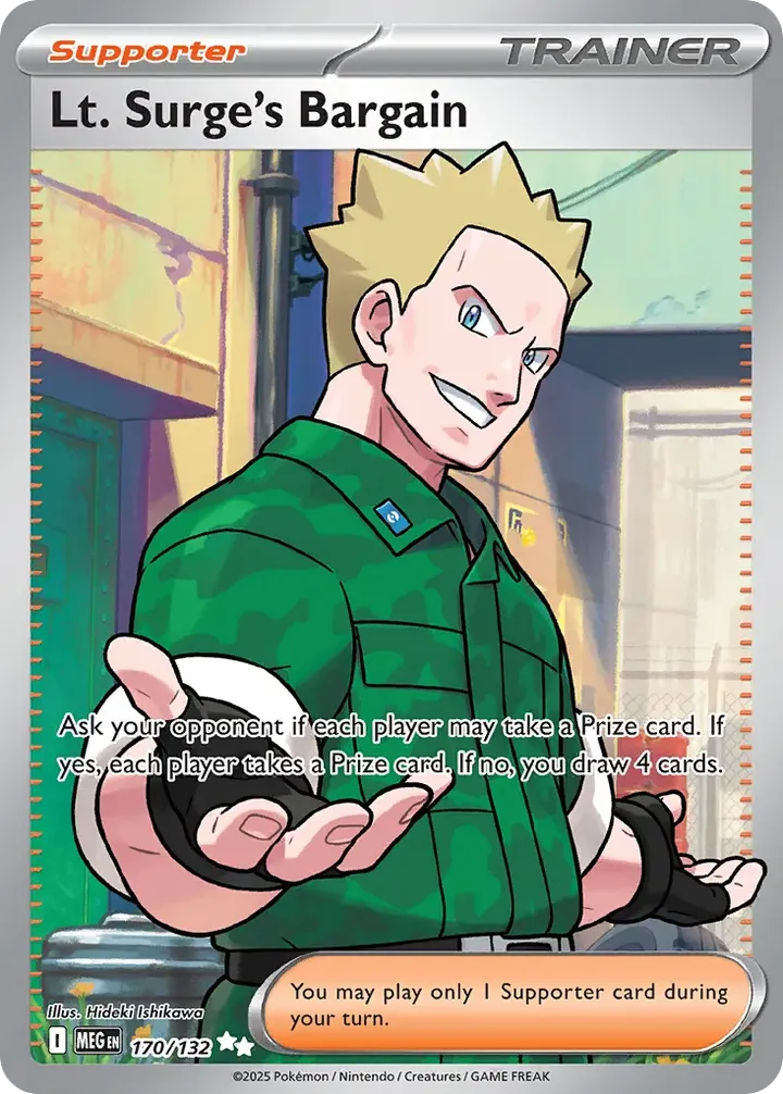 Mega Evolution 英語版 Lt. Surge's Bargain 170 カード表面