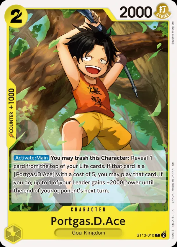The Three Brothers 英語版 Portgas.D.Ace ST13-010 · 再録 カード表面