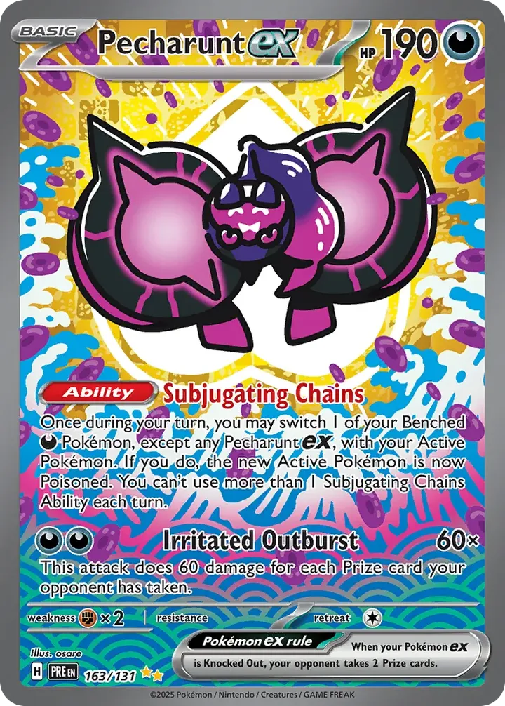Scarlet & Violet—Prismatic Evolutions 영어판 Pecharunt ex 163 카드 앞면