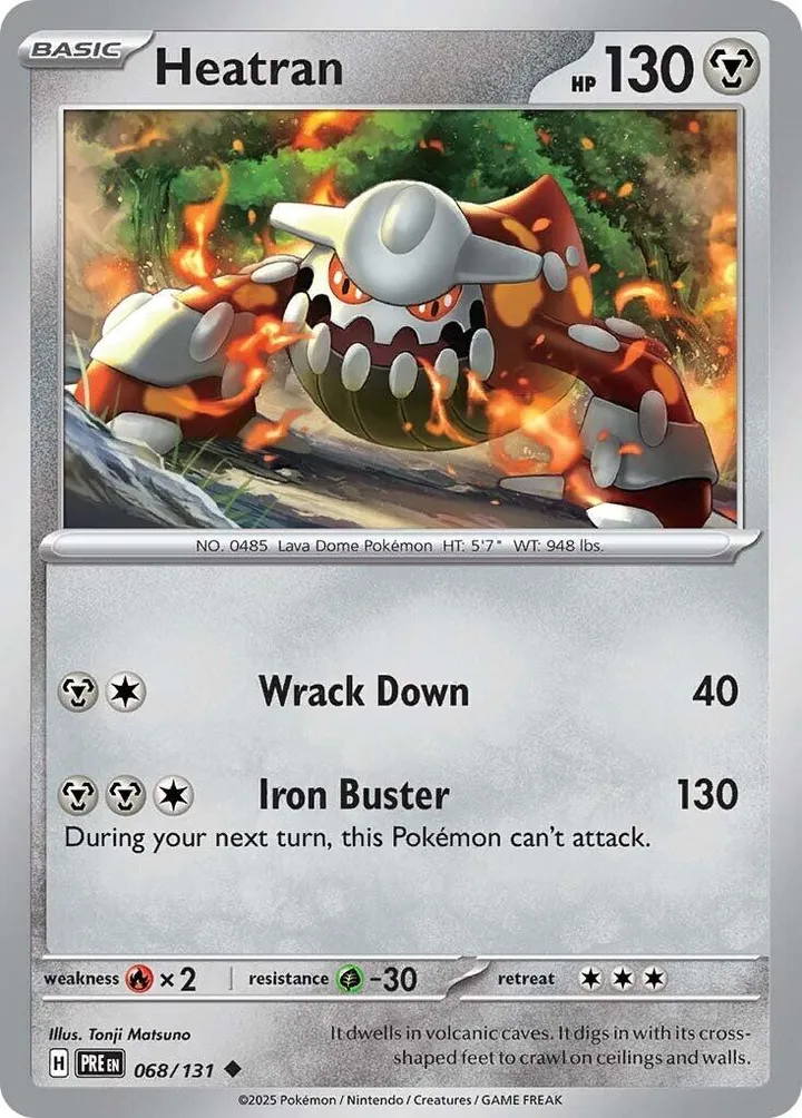 Scarlet & Violet—Prismatic Evolutions 영어판 Heatran 68 카드 앞면