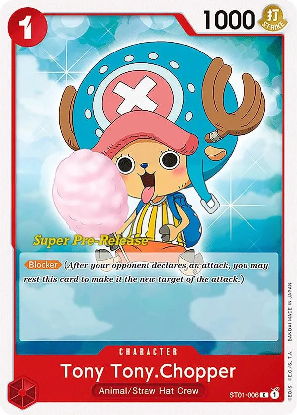Straw Hat Crew 英語版 Tony Tony.Chopper ST01-006 · プレリリース カード表面