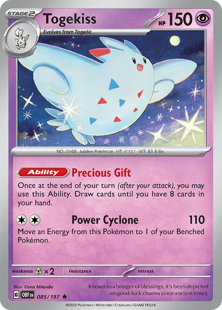 Scarlet & Violet—Obsidian Flames 英語版 Togekiss 85 カード表面