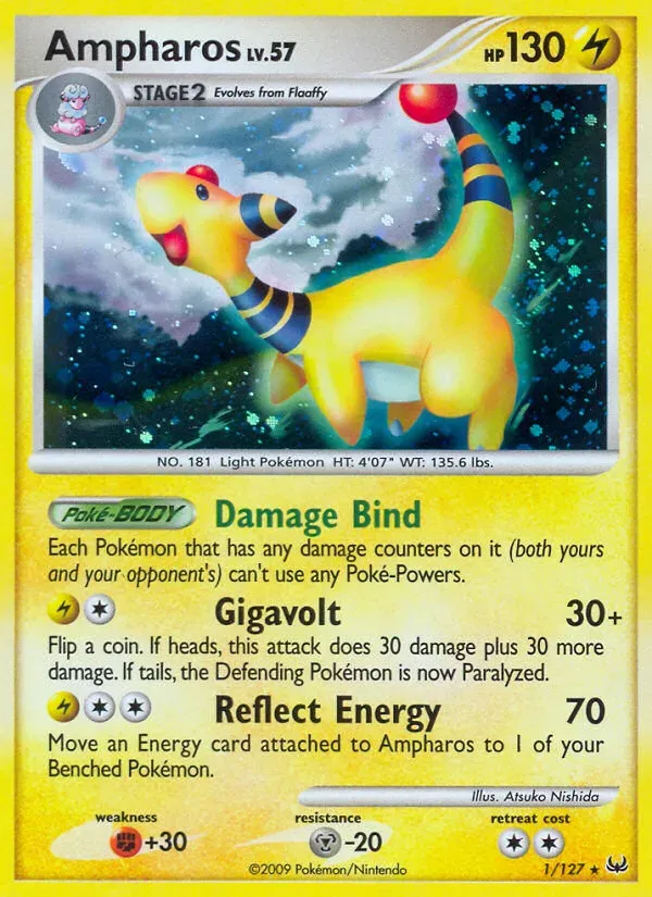 Platinum 영어판 Ampharos 1 카드 앞면