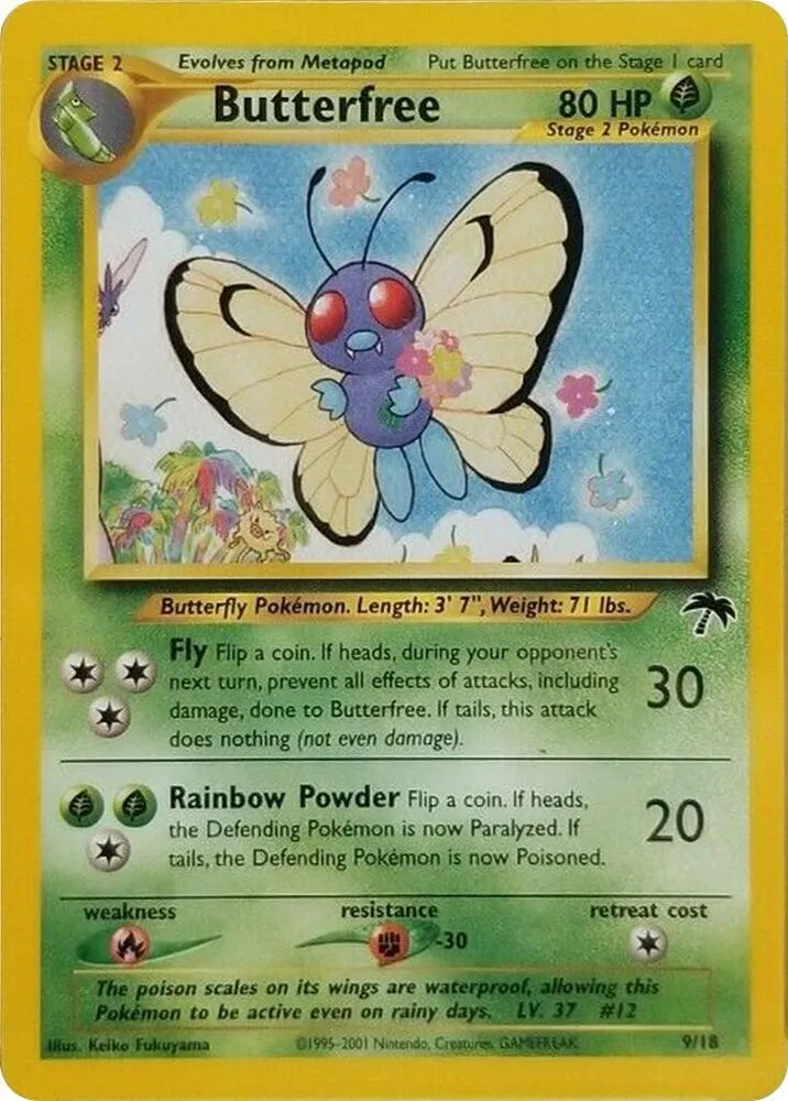 Southern Islands 영어판 Butterfree 9 카드 앞면