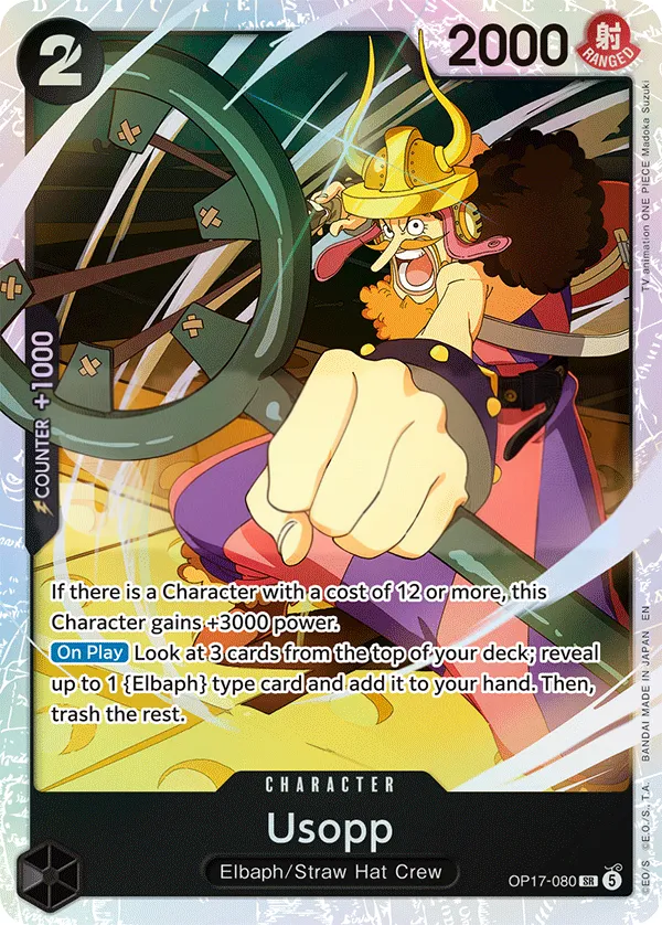 The World's Strongest Warriors 영어판 Usopp OP17-080 카드 앞면