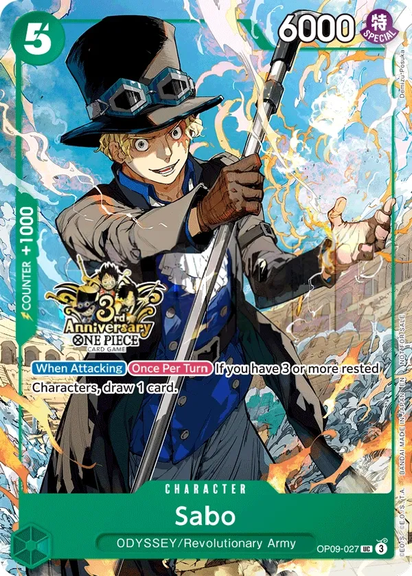 Emperors in the New World 영어판 Sabo OP09-027 · 패럴렐 2 카드 앞면