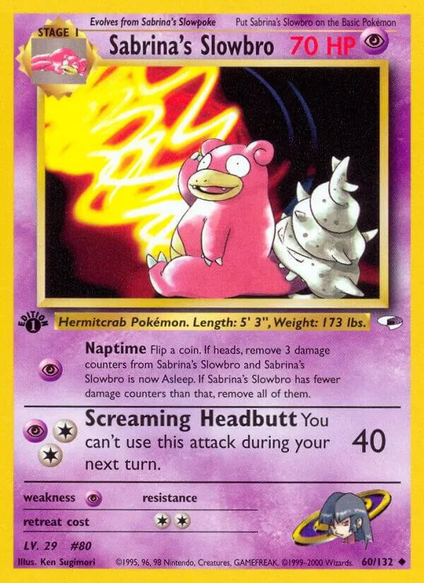 Gym Heroes 영어판 Sabrina's Slowbro 60 카드 앞면