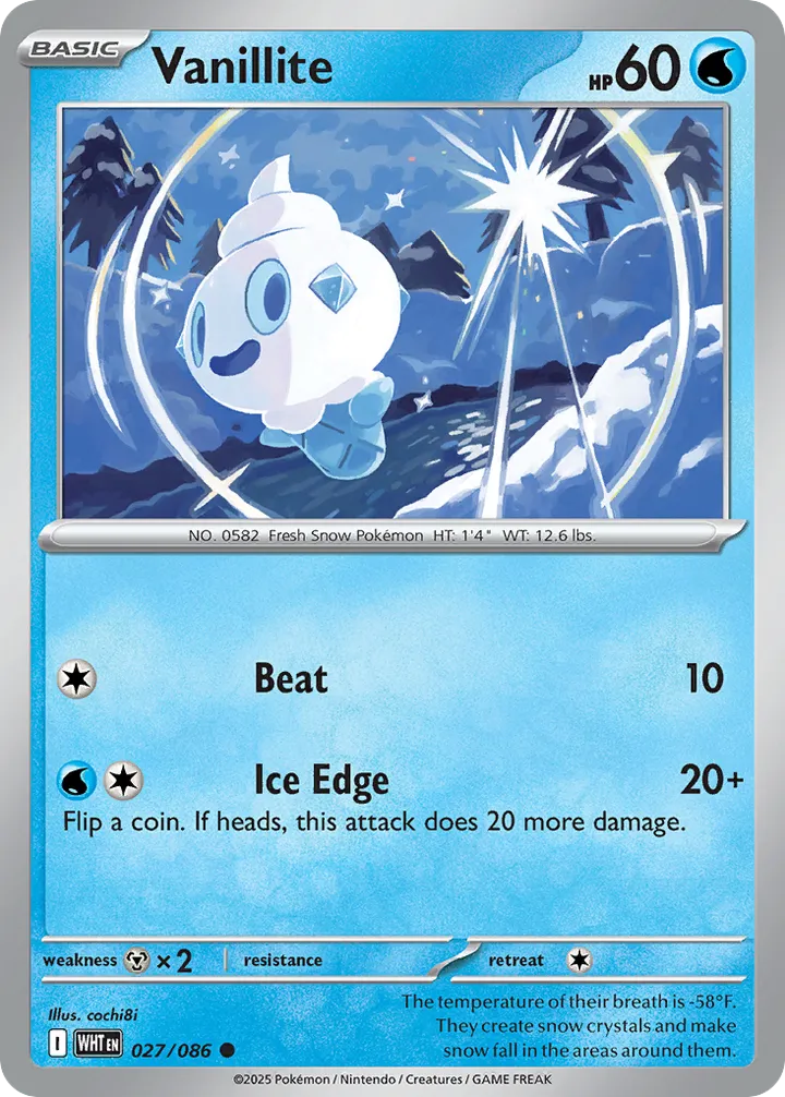 Scarlet & Violet—White Flare 영어판 Vanillite 27 카드 앞면