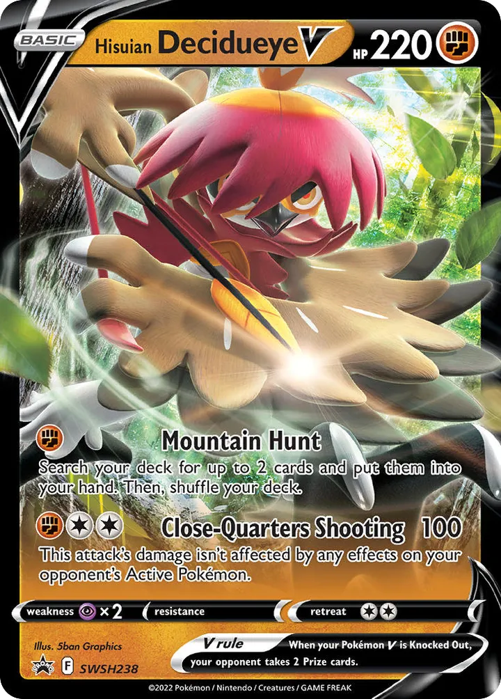 SWSH Black Star Promos 英語版 Hisuian Decidueye V SWSH238 カード表面