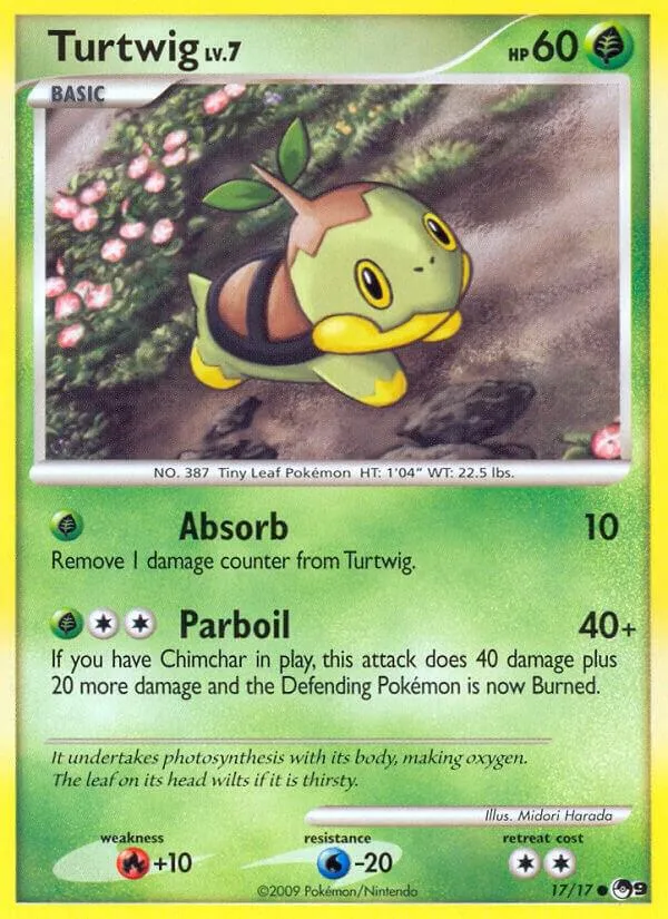 POP Series 9 영어판 Turtwig 17 카드 앞면