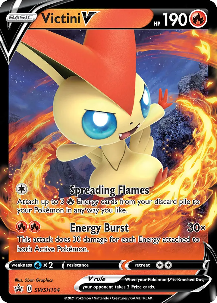 SWSH Black Star Promos 영어판 Victini V SWSH104 카드 앞면