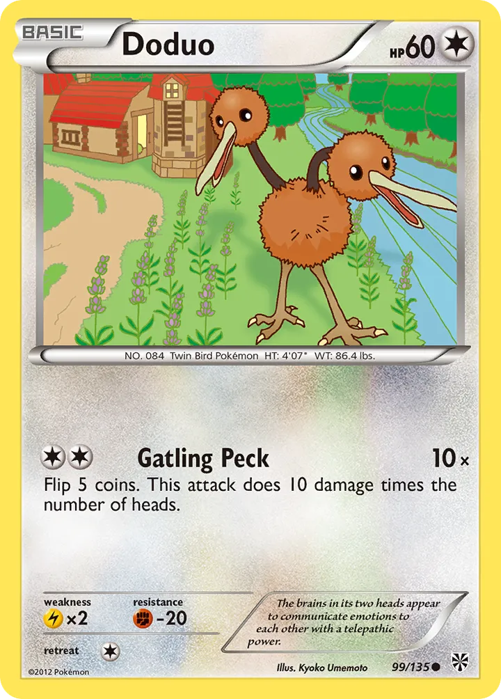 Black & White—Plasma Storm 영어판 Doduo 99 카드 앞면