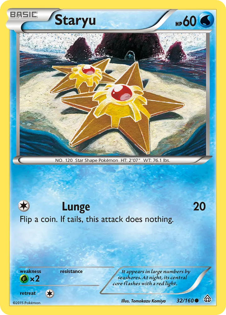 XY—Primal Clash 영어판 Staryu 32 카드 앞면