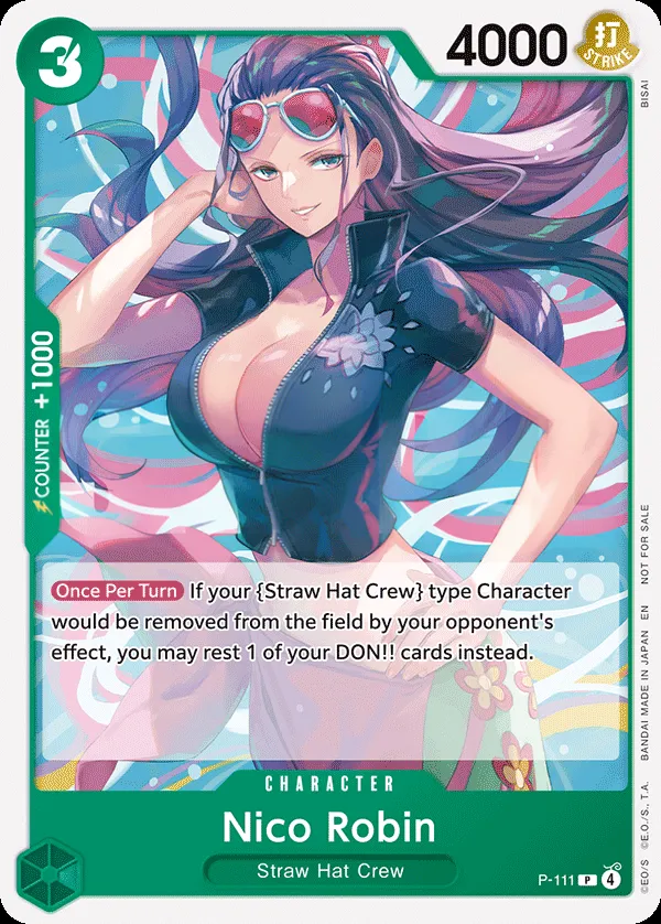 Promotion Cards 영어판 Nico Robin P-111 카드 앞면