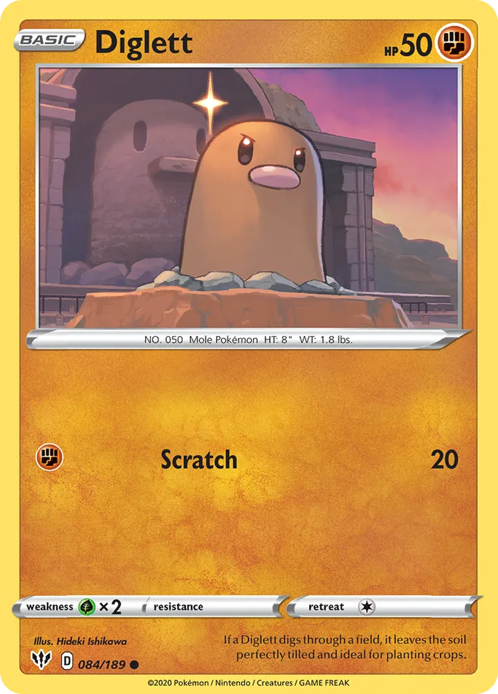 Sword & Shield—Darkness Ablaze 영어판 Diglett 84 카드 앞면